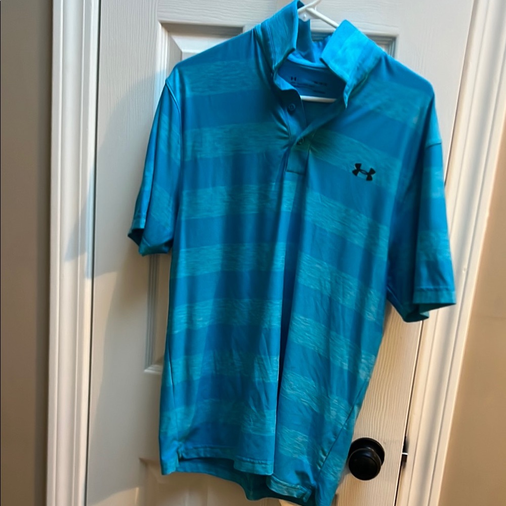 Under Armour Blue Polo Shirt Lightweight Breathable Design